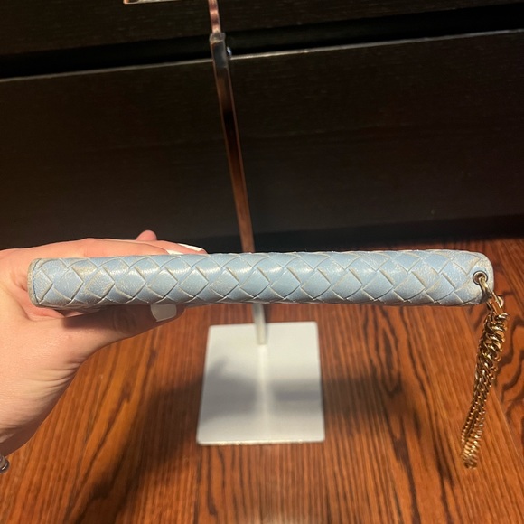 Light Blue Bottega Veneta Wallet Wristlet - Picture 8 of 14
